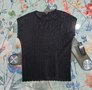 Elementz Black Textured Short Sleeve Top